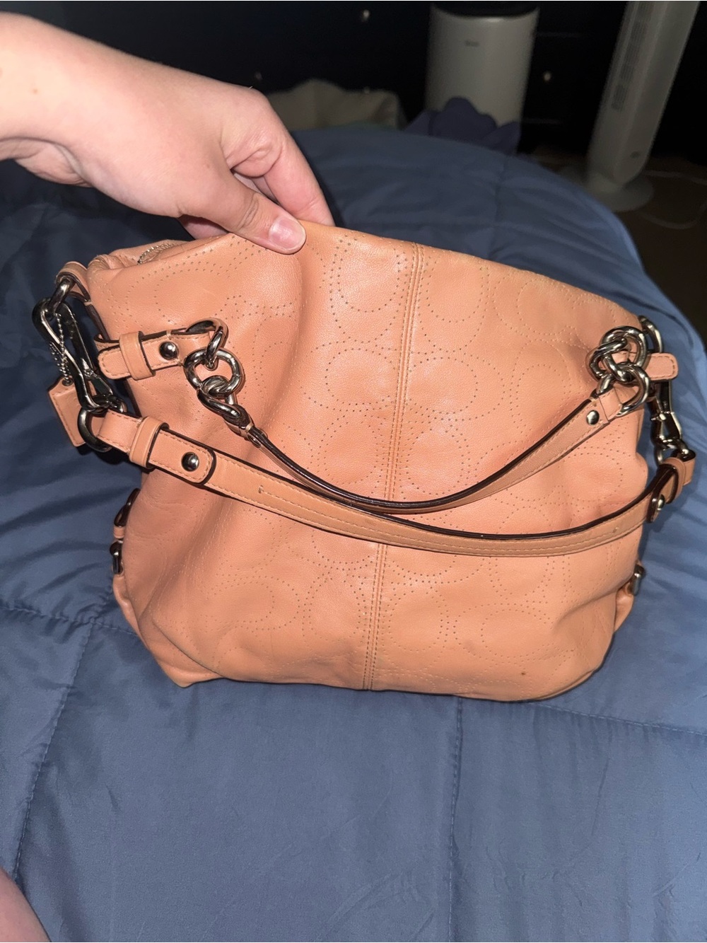 Coach Brooke Perforated Leather Convertible Hobo / Shoulder Bag — Style F16908